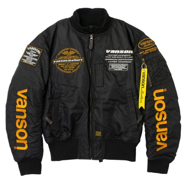 VANSON（バンソン） Mサイズ VS25108W MA-1ジャケット ブラック