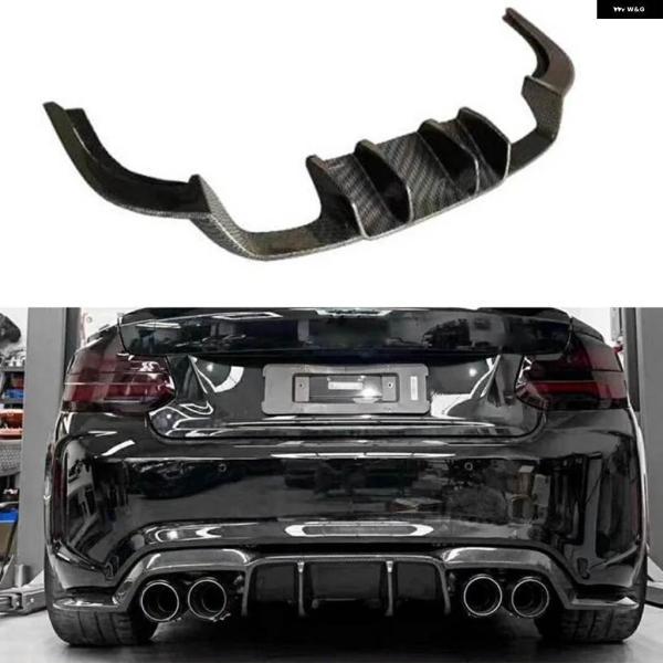 並行輸入品3個 カーボン リア ディフューザー BMW 2シリーズ F87 M2 M2C コンペティション 2016-2018 オートリアスポイラー スプリッタ