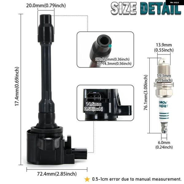 並行輸入品 ホンダ UF781 アコード シビック CR-V CRV L4 1.5L 17-20 XINGJI 4 イグニッション コイルパックと スパークプラグ のセット 3052059B013