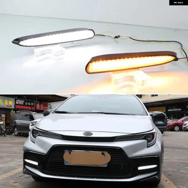 並行輸入品 トヨタ カローラ SE XSE 2021 LED 12V デイタイム ウィンカー ナイト ランプ カー フォグランプ イエロー ブルー