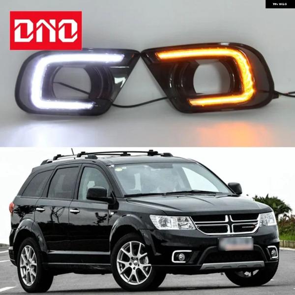 並行輸入品 ダッジ ジャーニー 2014 - 2015 16 LED DRL 12V デイタイム ターン シグナルナイト ランプカー フォグランプ イエロー ブルー
