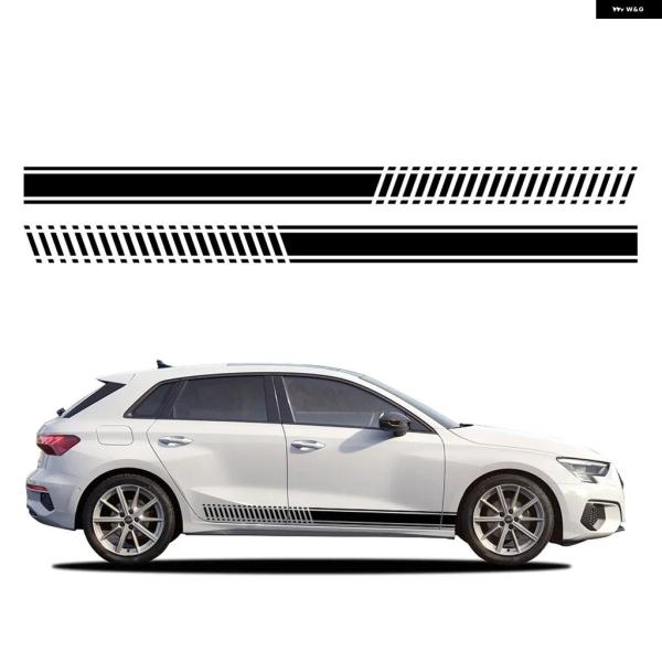 並行輸入品 アウディ A3 8P 8V 8Y S3 RS3 セダン スポーツバック TFSI TDI カー デカール サイドレーシングストライプ ステッカー ト