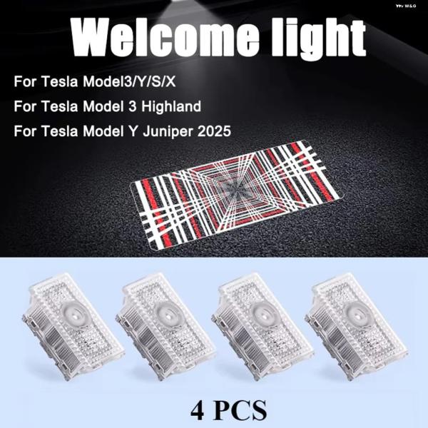 並行輸入品 テスラ モデル3 ハイランド モデルY LED プロジェクターパドルライト ジュニパー 超高輝度ウェルカムライト 3Dタイムトンネルシャドウライト