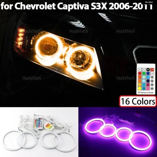 並行輸入品 シボレー 16色RGBコットン LED ヘッドライト エンジェルアイリングランプ リモコン キャプティバS3X 2006-09 2010-11