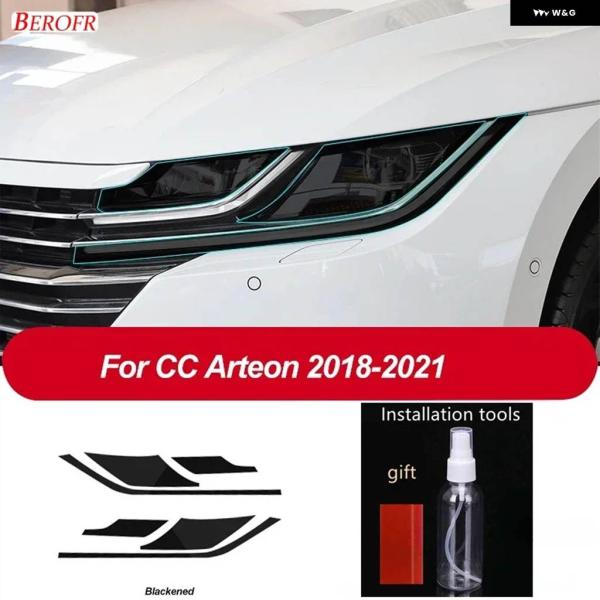 並行輸入品 フォルクスワーゲン VW CC アルテオン 2018年以降 カー ヘッドライト フィルム ヘッドランプ クリア ステッカー 2枚セット