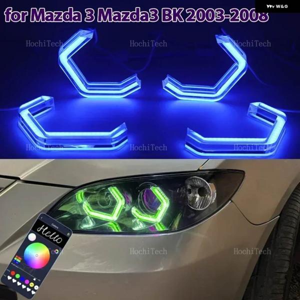 並行輸入品 M4 スタイル RGBリング エンジェルアイ ズ スマホアプリ 制御 リモートLED チューニング ヘッドライト リング マツダ