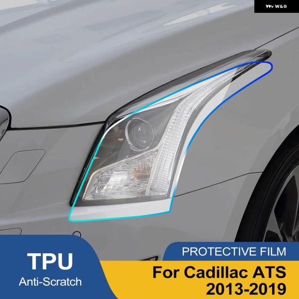 並行輸入品 キャデラック ATS 2013-2019用高スモークブラック ヘッドライト フィルム PPF プレカット傷防止ビニールラップ