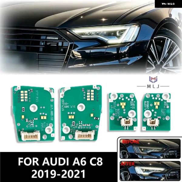 並行輸入品 アウディ A6 C8 2019 - 21 DRL 光源ボード LED ヘッドライト デイタイム ランニング ウィンカー モジュール チップ カー ホ