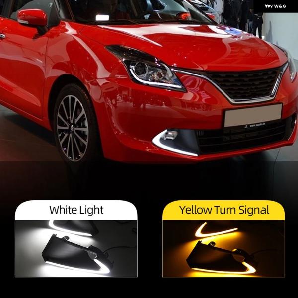 並行輸入品 スズキ バレーノ 2016 - 19 LED DRL デイタイム フォグランプ カバー ターン シグナル イエロー