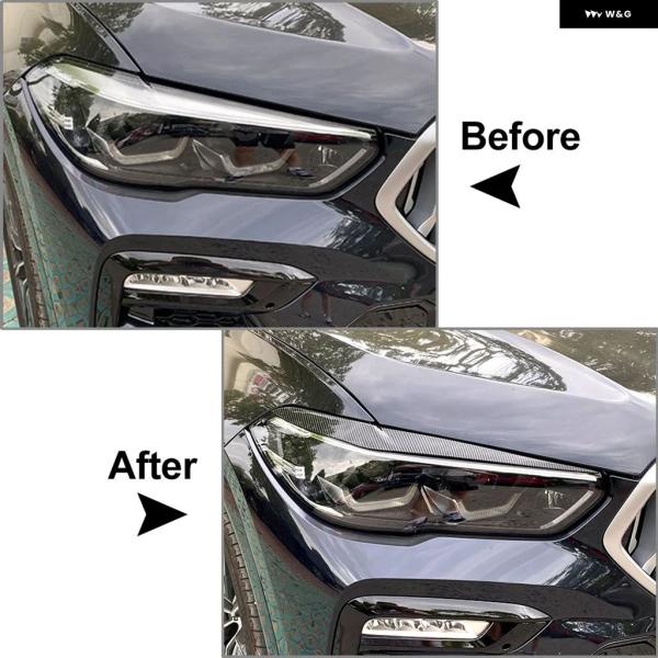 並行輸入品 BMW G06 M50I M50D X5 X6 2019-2022用 フロント フォグランプ アイブロウ カバー トリム 装飾 2個セット 2018