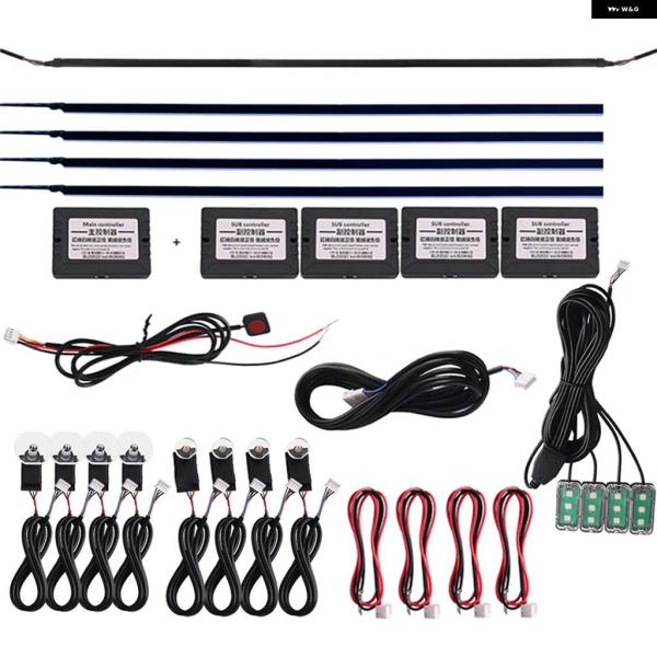 並行輸入品BMW E90 E60 F30 E39 アウディ Q5 A4 A3 A6 アンビエントライト 車内 装飾 インテリア RGB ライトストリップ ムード