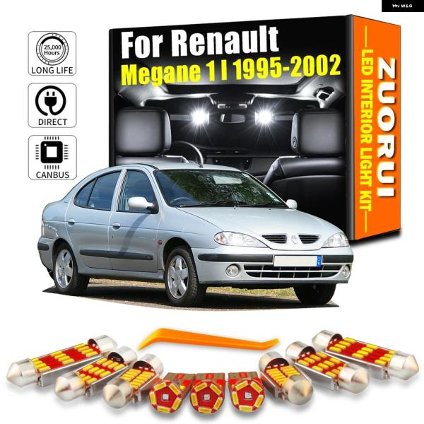 並行輸入品 ルノー メガーヌ 1 I MK1 1995 - 00 2001 2002 10 個車内 LED マップ ドーム ライト キット 読書用 トランク バ
