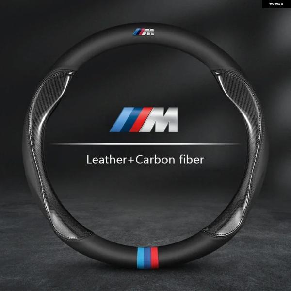 並行輸入品 BMW G20 G30 E39 E46 E87 E90 E92 F10 F15 F30 車用 ステアリングホイール カバー M X3 X5 X6 カーボン スエードレザー