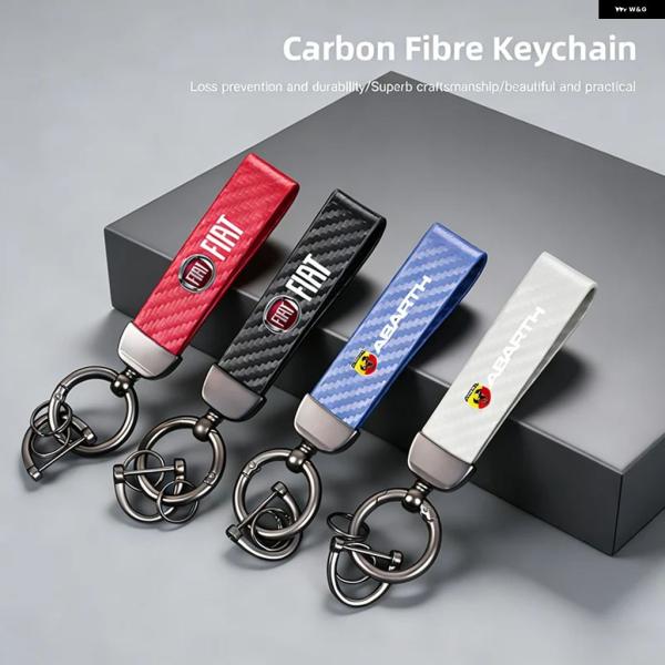 並行輸入品 カーボンレザーキー ホルダー キー ホルダー アクセサリーフィアットアバルト 500 ティーポ FR パンダアルゴフリーモントビアッジオブラボプント