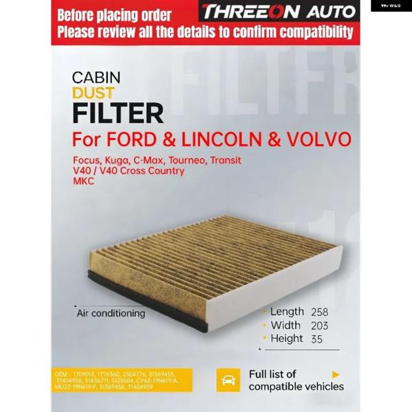 並行輸入品 ボルボ V40 クロスカントリー キャビンエア フィルター 2012-2019 5128504 31369456 31404959 TOC9542P