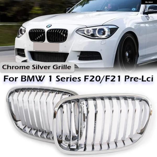 並行輸入品 BMW F20 F21 クロームシルバー フレーム グリル パフォーマンス 1シリーズ フェイスリフト前 レーシング 114I 118I 120I 2011-2014