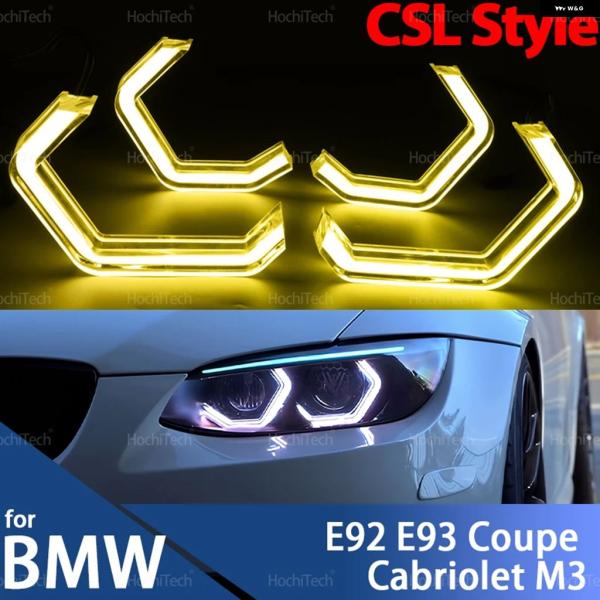 並行輸入品 BMW E92 E93 クーペ カブリオレ M3 前期型後期型対応 DTM M4 スタイル レモンイエロー ヘッドランプ CSL エンジェルアイ キ