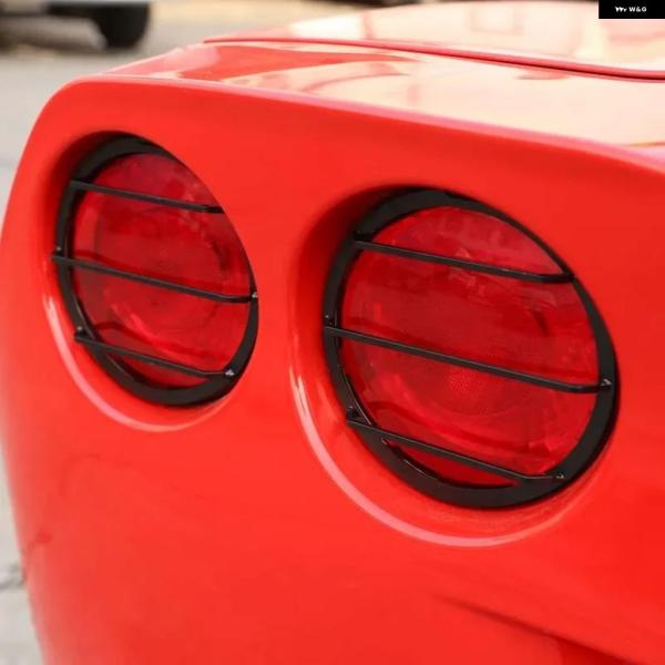 並行輸入品 シボレー コルベット C6 車用 フロント/リア フォグランプ リアライト メッシュ カバー トリム ブラック 2005-13