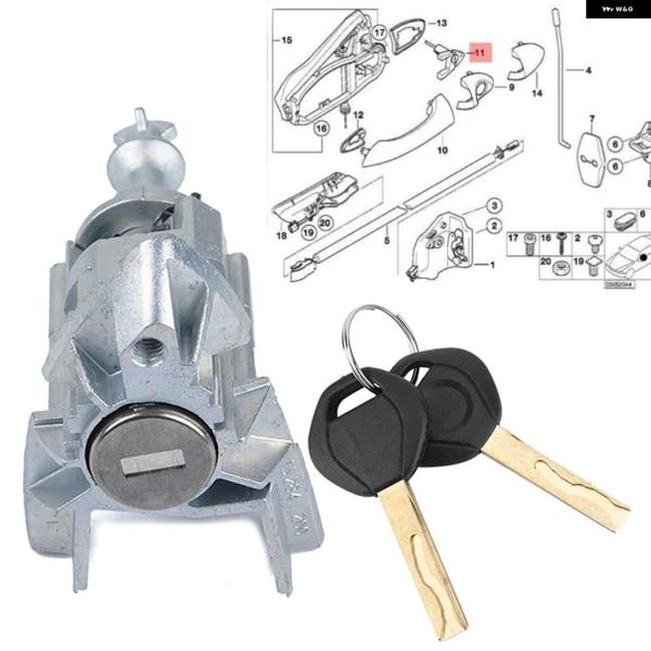 並行輸入品 BMW E53 X5 2000 - 03 2004 05 2006 左ハンドル 席ドアロック シリンダー バレル アセンブリ キー2本 512170