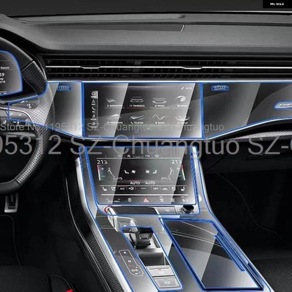 並行輸入品 アウディ Q7 Q8 2020 - 23 ギア ボックス パネル ダッシュボード ステッカー インテリア 傷防止 カーアクセサリー用フィルム