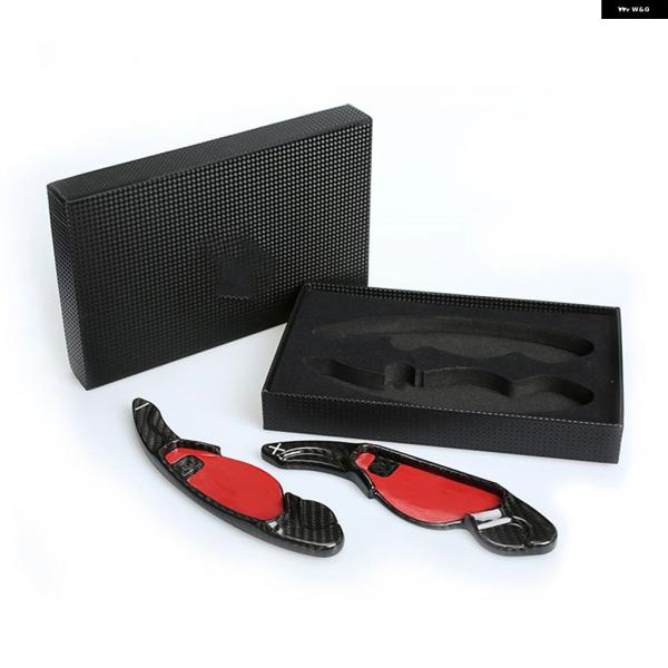 並行輸入品 ジャガー XF XJ XE XFL 2015-2019 Fタイプ レッド/ カーボン カーギア ステアリングホイール シフト パドル カバー シフタ