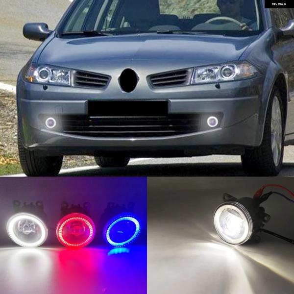 並行輸入品 ルノー メガーヌ 2 II 2 機能 オート LED DRL デイタイム カー エンジェル アイ フォグランプ フォグライト 1 ペア