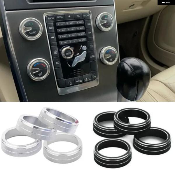 並行輸入品 ボルボ S60 V60 XC60 V40用カー エアコン オーディオ ボリュームノブ 装飾 リング トリム カバー カー
