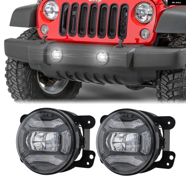 並行輸入品 ジープ クライスラー ダッジ 4インチ 30W LED フォグランプ ラングラー JKU JK 07-17 オフロード PT クルーザー グランド 