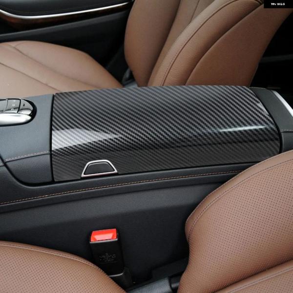 並行輸入品 メルセデス ベンツ W222 S クラス 2014-2019用 ABS カーボン インテリア センター コンソール アームレスト ボックス カバー トリム