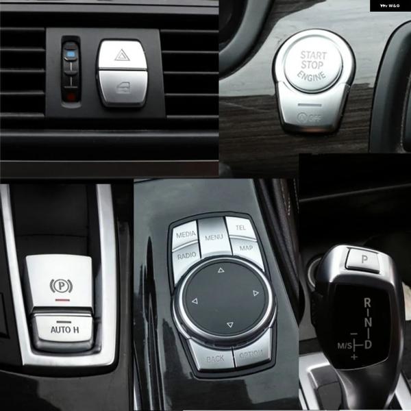 並行輸入品 BMW F10F07F06F20F30F32F01F02F25F26用 カー ボタン カバー ステッカー 車内クローム トリム