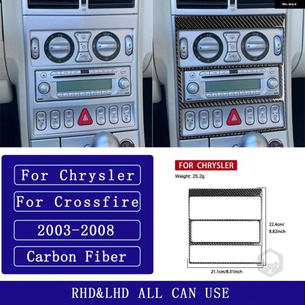 並行輸入品 クライスラー クロスファイア用 2003-2008 カーボン セントラル コントロール ラジオ パネル フレーム 車内 インテリア 装飾 ステッカー