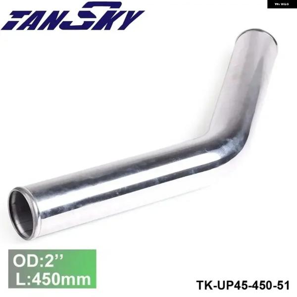 並行輸入品 フォード 2個/ ユニット 51MM 2インチ OD アウトレット / インレット アルミ 45度 ターボ/インタークーラー エルボ パイピング L:450MM マスタング G