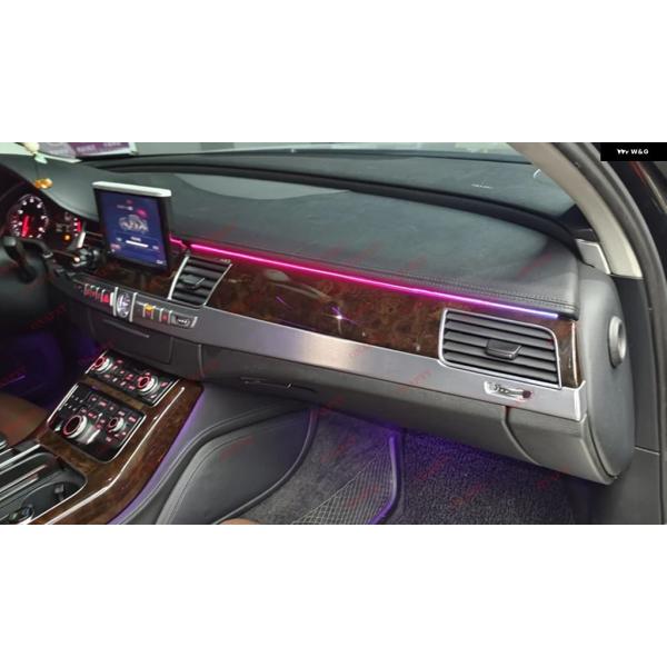 並行輸入品 アウディ A8 D4 LED 車内 ムード ランプ イルミネーション ストリップ アプリ 制御 装飾 アンビエントライト 256色 2010-201