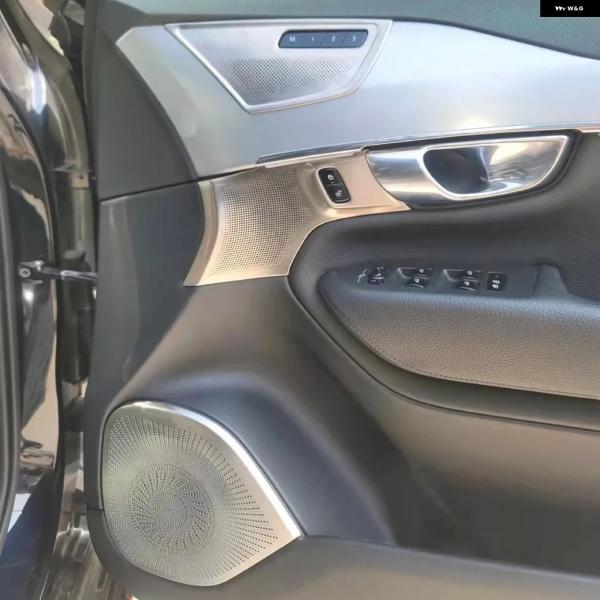 並行輸入品 ボルボ XC90 4ドア用 インテリア カー ステッカー オーディオ スピーカー カバー 装飾 用品 ステンレス 1セット 2015-2024