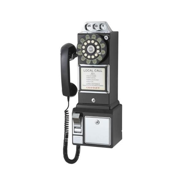 50sアメリカ公衆電話 Pay Pay Phone Phone 固定電話機 ブラック Sawazoom