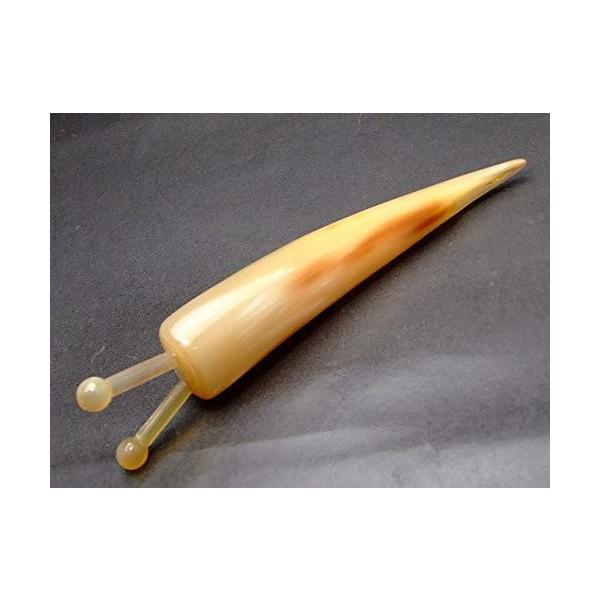 かたつむりかっさ 稀少品 天然牛角 かっさ棒 かたつむり 黄牛 顔用 つぼ押し 両用タイプ Www Workplace No