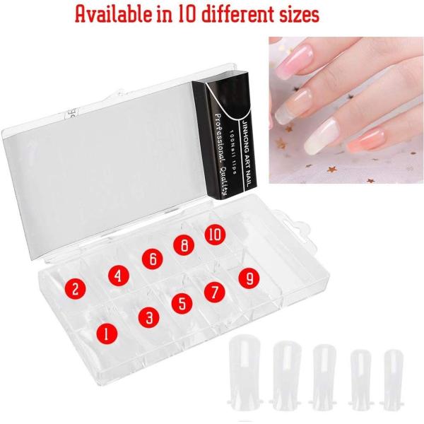 ネイルチップ 100枚セット ポリジェル ジェルネイル スカルプチャー フォームチップ クリア デュアルフォーム クリアチップ 10サイズ入 Blog Novasafra Com Br