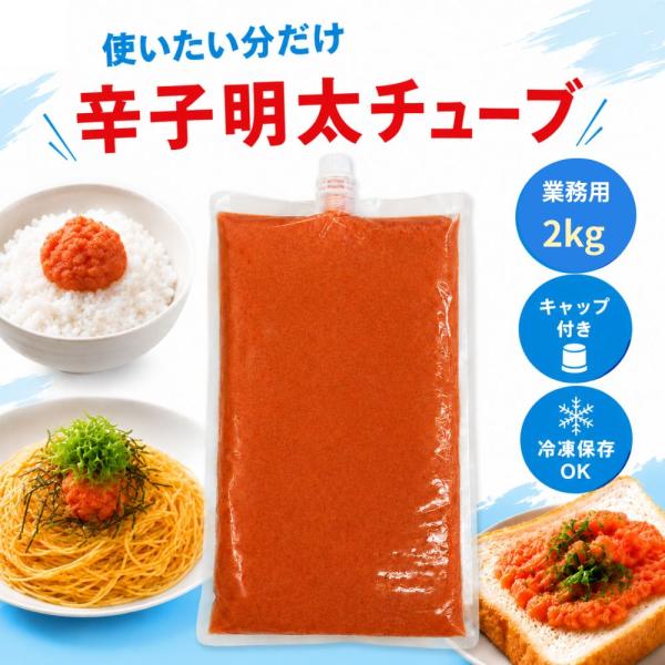 からし明太チューブ 2kg（ 500g×4袋 ）冷凍 業務用 スタンドパック チューブ パスタ おにぎり めんたい からしめんたい 辛子明太子 ご飯のお供 送料無料