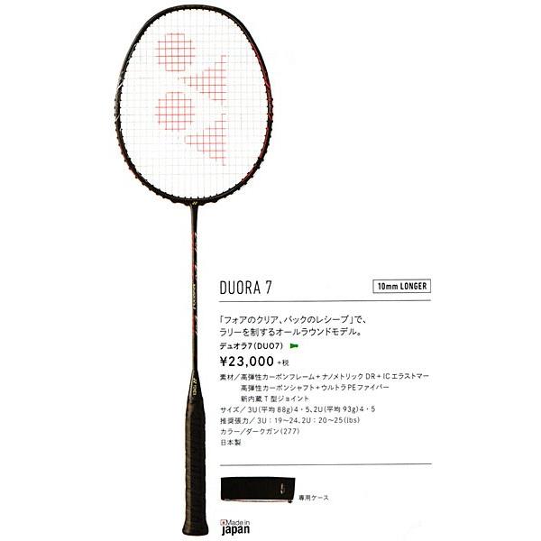 YONEXのバドラケDUO7新色