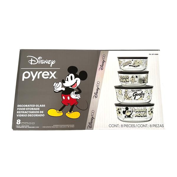Disney pyrex ディズニー100周年記念 PYREX ディズニー 100周年アニバーサリー ラウンド型 ガラス保存