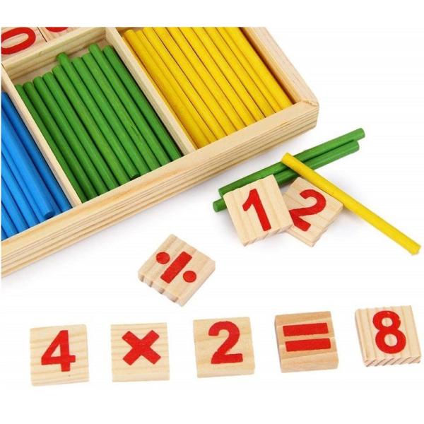 カラフル《数字の勉強》木製ス 知育玩具 スティック 算数 数 キッズ