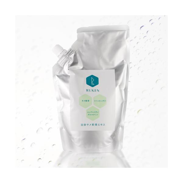 液体サメ軟骨エキス500mlパックです。サメ軟骨エキス ＋ コラーゲン + グルコサミン配合国産のサメ軟骨エキスに鯛科魚鱗(国産)由来のコラーゲンペプチドを加えたコラーゲンドリンク。1日の目安量：30ml