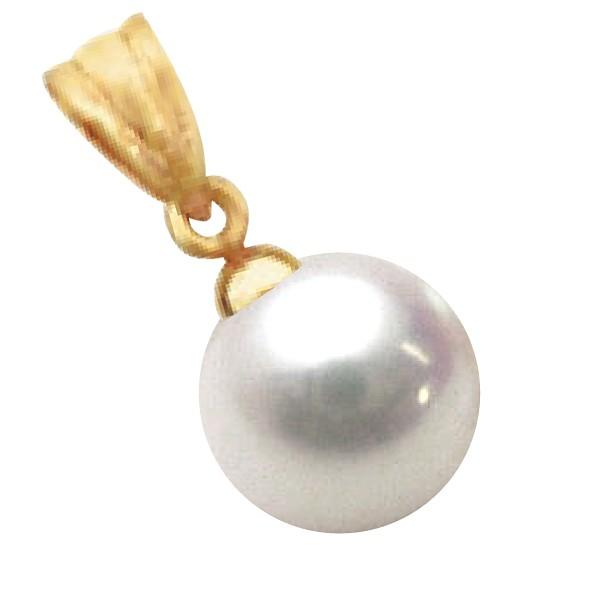 ペンダントトップ 18金 イエローゴールド あこや真珠ペンダント 9.0mm