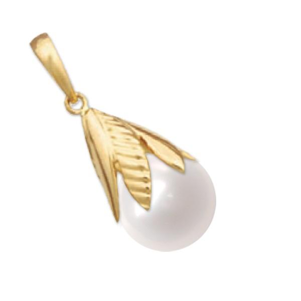 ペンダントトップ 18金 イエローゴールド あこや真珠ペンダント 9.0mm