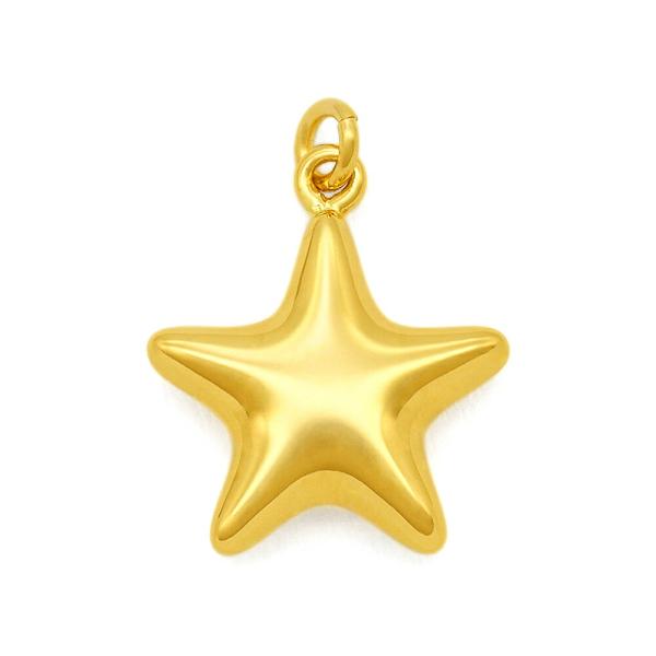 1個売り】 チャームパーツ 18金 イエローゴールド 星型チャーム 中空