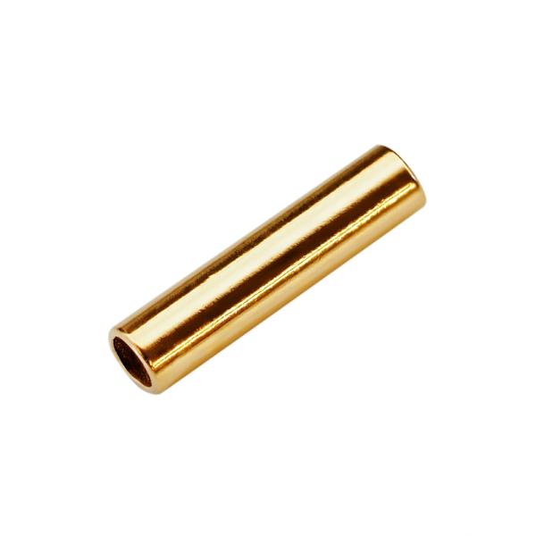 【1個売り】 ビーズパーツ 18金 イエローゴールド パイプ型 プレーン 外径1.2mm 高さ5.0mm 穴径0.8mm スペーサー 筒型｜K18YG 貴金属