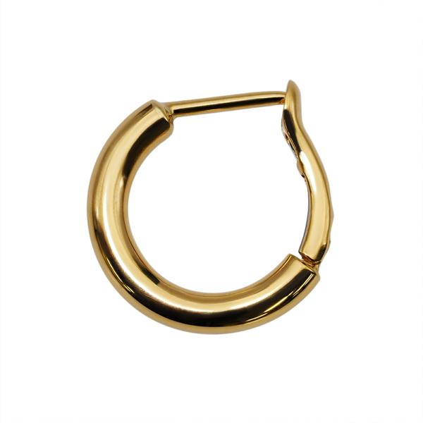 【バラ売り/1個】 ピアス 18金 イエローゴールド 中折れ式フープピアス バネ入り 幅2.0mm 直径12.0mm｜K18YG 貴金属 ジュエリー