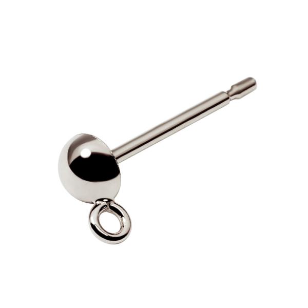 【1個売り】 ピアスパーツ PT900 プラチナ スタッドピアスパーツ 丸カン付き 軸径0.70mm ピアスポスト ピアス軸｜手芸用品 部品 貴金属