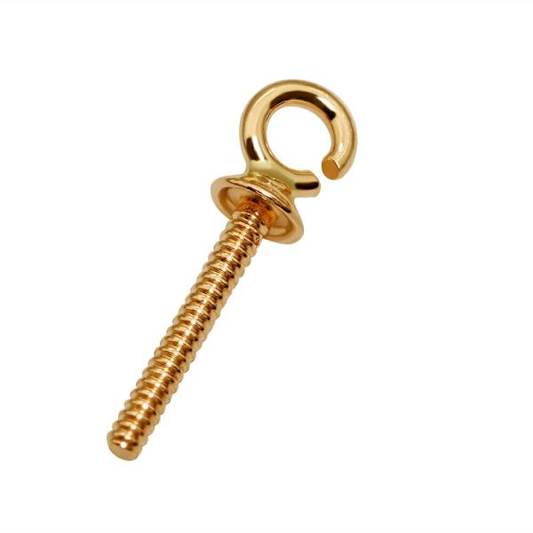 【1個売り】 つきさしパーツ 10金 イエローゴールド パール用ヒートン 2.0mm皿 線径0.70mm 真珠 ビーズ｜手芸用品 金具 部品 K10YG 貴金属