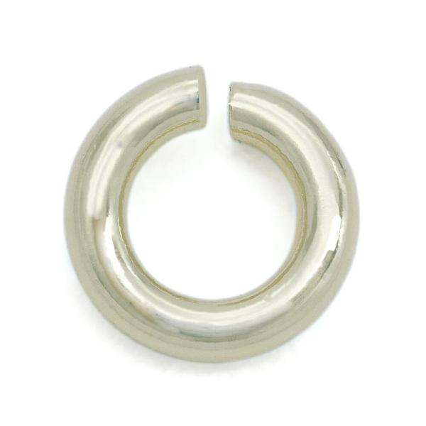 【1個売り】 丸カン 10金 ホワイトゴールド 丸環 線径0.6mm 直径2.7mm ロジウムメッキ加工無し シャンパンゴールド マルカン｜パーツ